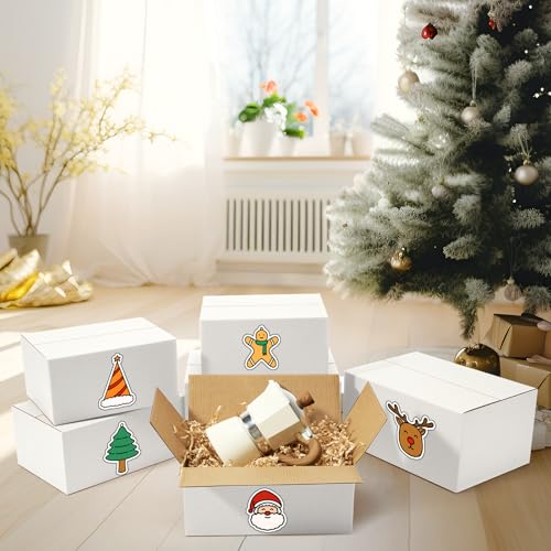 Eupako 12 Pack Small Shipping Boxes Assorted Sizes, White Corrugated Box Mailers, 9x6x4 & 10x7x5 & 11x6x6 4 PCS Each Small...