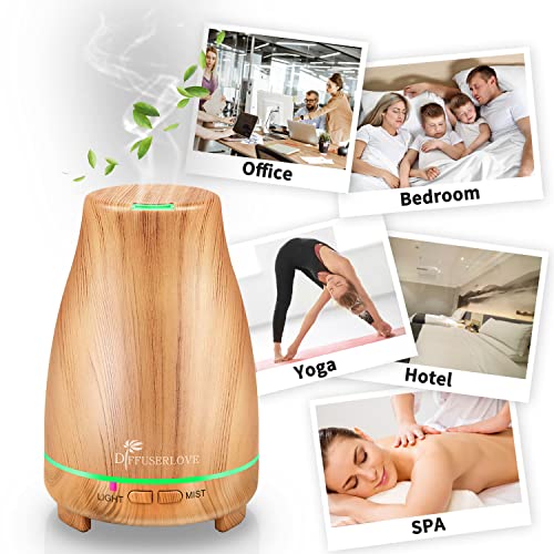 Diffuserlove Essential Oil Diffusers 200ML Diffuser Remote Control Aromatherapy Diffuser with 7 Color Lights, Auto Shut-Of...