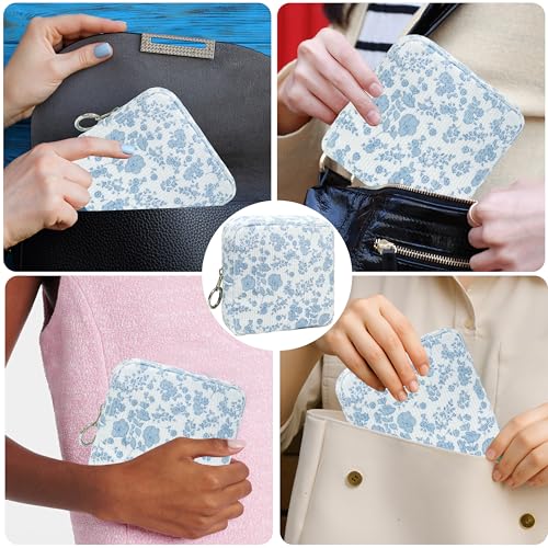 CasaRovela Period Bag for Girls, Corduroy Sanitary Napkin Storage Bag, Period Pouch & Tampon Holder, Feminine Care Organiz...