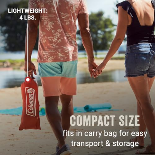 Coleman Skyshade Large Portable Sun Shelter, Easy Setup with Pre-Attached Poles, Canopy Provides Cover from Sand & Sun, Gr...