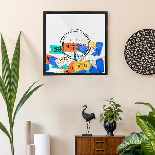 HOFURME Travel Adventure Archive Shadow Box For Memories, Concert Travel Ticket Stub Memory Top Loading Shadow Keepsake Bo...