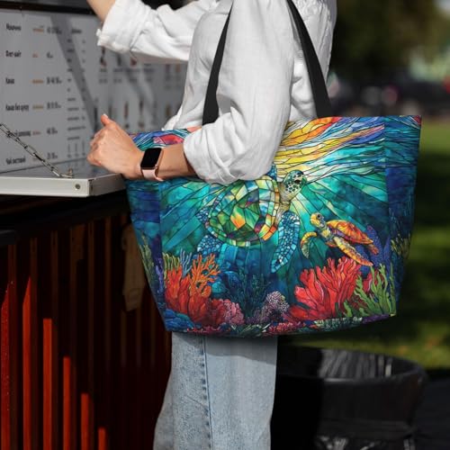 MAHIPOCI Beach Bag Tote Bags Waterproof Sandproof for Women Large Beach Tote Bag Foldable with Pockets for Weekend Vacation