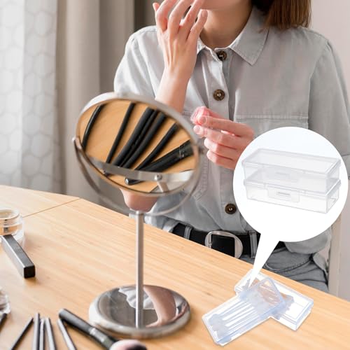 YBEATY 4 Pcs Cotton Swab Holder for Travel Portable Small Dental Floss Picks Case Clear Plastic Buds Storage Containers Bo...