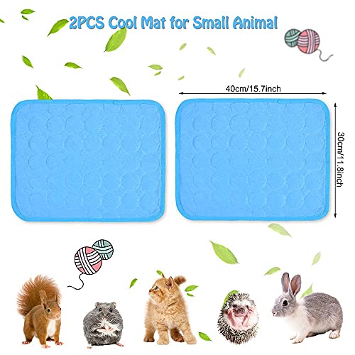 2PCS Summer Cooling Mat for Rabbit, Washable Bunny Bed, Rabbit Bed Mat, Guinea Pig Cage Liner Hamster Pee Pad, Fleece Slee...
