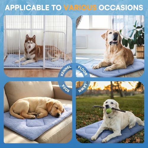 Queenmore Dog Cooling Mat, Cool Dog Mat, Portable Flat Pet Pads for Dogs, Materials Safe, Washable Non-Slip Cooling Pet Pa...