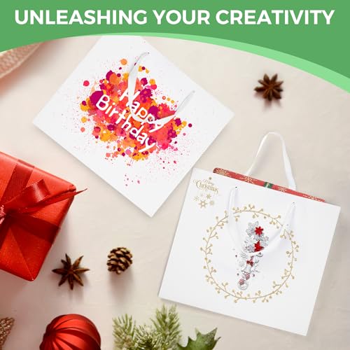 MOXARYSU White Gift Bags With Handles: 16x6x12 Inch 3pcs Extra Large White Paper Gags Bulk For Party Shopping Birthday Wed...