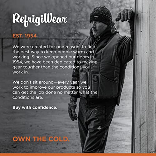 RefrigiWear Men's Iron-Tuff Vest - Insulated, Water-Repellent, Wind-Tight Finish, Comfort Rating: -50°F