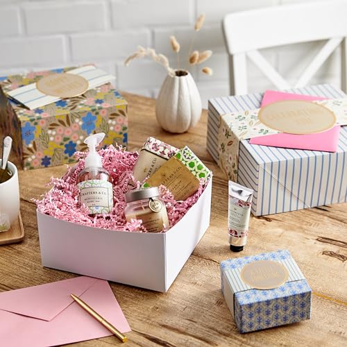 Hallmark Gift Boxes 3-Pack Assorted Sizes (Flowers and Stripes) for Valentine's Day, Birthdays, Bridal Showers, Mother's D...