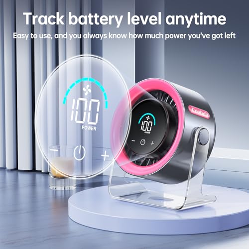 Coolhill Handheld Portable Fan with Ice Cooler: 100-Speed 5500mAh Rechargeable Handheld Fan, 12H Time Hand Cooling Persona...