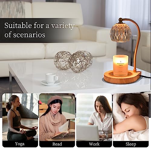 kaakuuki Candle Warmer Lamp,Candle lamp,Vintage Crystal Candle Wax Warmer,Heat Adjustable,Birthday Gifts for Women mom,wit...