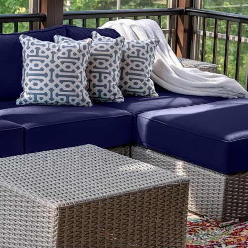 Cethytirko 14 Piece Outdoor Patio Waterproof Cushion Covers, Fits 6-Seat Wicker Rattan Sectional Couch Chair Furniture Cov...