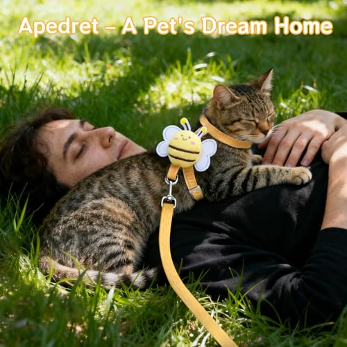 Cat Harness and Leash Set - Anti-Escape Adjustable Cat Vest, Soft Breathable Kitten Harness for Outdoor Walking and Training