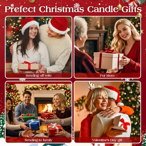 Christmas Candles Set - 6 Pack Christmas Scented Candles Gift Set, Bulk Stocking Stuffers for Coworkers Adults Women,Scent...