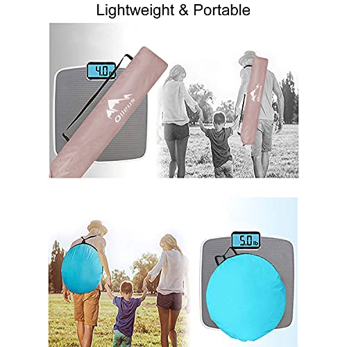 Oileus X-Large 4 Person Beach Tent Sun Shelter - Portable Sun Shade Instant Tent for Beach with Carrying Bag, Stakes, 6 Sa...