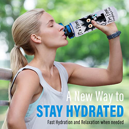 34HD Crazy Cat Water Bottle 32 oz Tritan Plastic, Its Fine Everything Is Fine Water Bottle, Funny Birthday Mothers Day Hal...