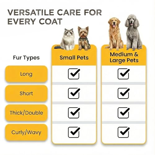 Deshedding Dog Brush for Shedding – Self Clean Cat Brush Deshedding & Grooming Tool for Long Haired and Short Haired Dogs,...