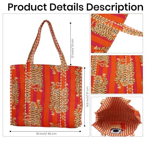 Marubhumi Women Lightweight Travel Bag Purse Cotton Shoulder Tote Bag For Shopping Grocery & Beach Bag