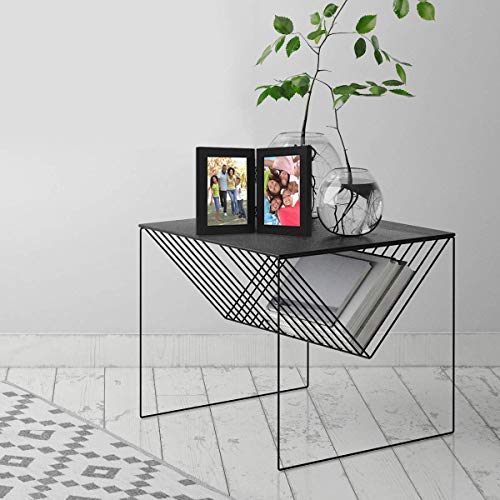 Americanflat Hinged 5x7 Picture Frame with Shatter-Resistant Glass - Double Picture Frames with Engineered Wood - Signatur...