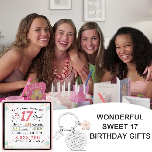 Juesly Birthday Gifts for Girls, Happy Birthday Keychain for 15 16 17 18 19 20 21 Year Old Girls Sister Daughter