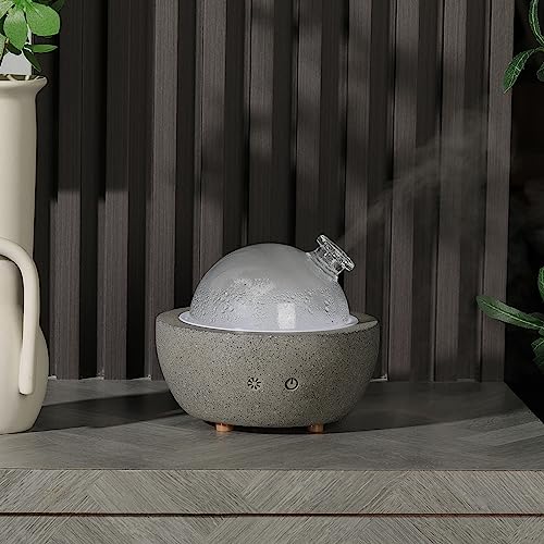 Essential Oil Aromatherapy Diffuser for Home Bedroom Large Room Glass Stone Ultrasonic Air Scent Mist Aroma Diffuser 200ML...