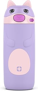 Ello Ellies 12oz Vacuum Insulated Stainless Steel Kids Water Bottle with Straw and Built-in Carrying Handle and Leak-Proof...
