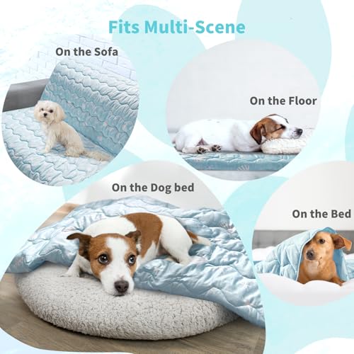 NWK Dog Cooling Blanket, Q-Max>0.345, Ice Silk Cool to Touch Material, Bed Cover, Furniture Protector Couch Sofa for Summe...