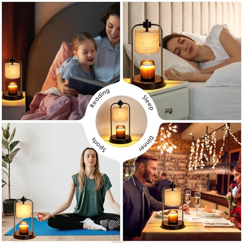 FullyCare Candle Warmer Lamp Electric with Timer: Wax Melts Warmer - Dimmable Candle Wax Warmer Electric Candle Warmer wit...