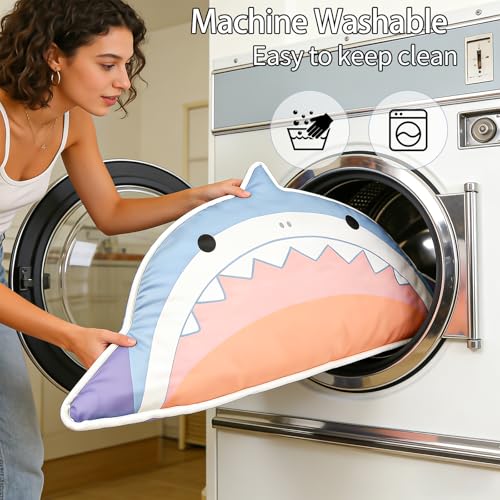 DELIFUR Cat Cooling Mat, Shark Shape, Non-Slip Cooling Pet Pad, Summer Use One Size 23.6x35.4 in, Reusable Washable for Sm...