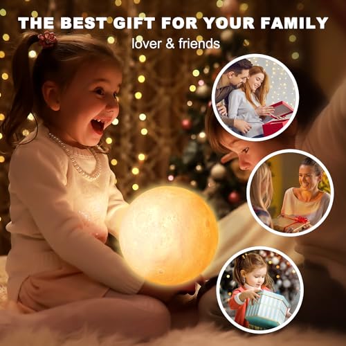 Moon Lamp Upgrade 16 Colors, Moon Light Gifts for Girls Boys Kids Women Birthday, Teen Gifts Trendy Stuff, Cool Astronomy ...