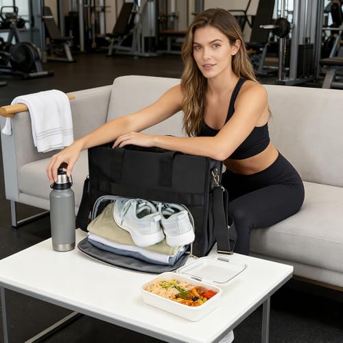 PASMAN Insulated Lunch Bag for Women, 15.6" Laptop Tote with Leakproof Cooler Compartment for Nurse Teacher Work Office an...