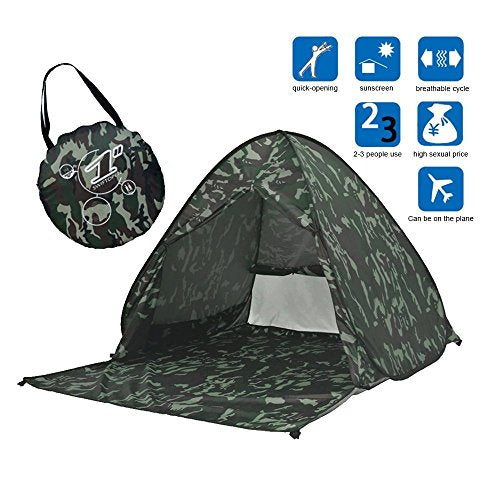 Eplze Automatic Pop Up Beach Tent Instant Portable Quick Sun Shelter for 2-3 Persons (Camouflage)