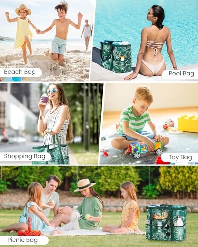 DOFOWORK Beach Bags for Women - Large Tote Bag with Wet Pocket, Waterproof Sandproof with Zipper