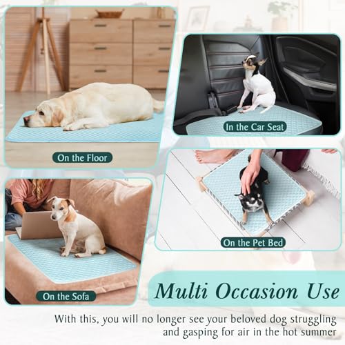 SuBleer Upgraded Self-Cooling Dog Mat - Breathable Pet Cooling Pad for Dogs & Cats, Indoor & Outdoor Use, Washable Cooling...