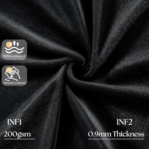 Cobedzy Black Velvet Stretch Couch Cushion Cover, Soft Sofa Seat Cushion Covers, Sofa Cushion Slipcover with Elastic Botto...