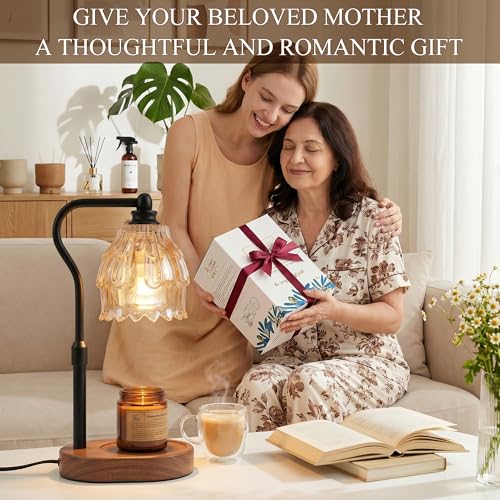 Candle Warmer Lamp with Timer and Wireless Remote Control, Dimmable Candle Warmer for Jar Candles, Height Adjustable Wax M...