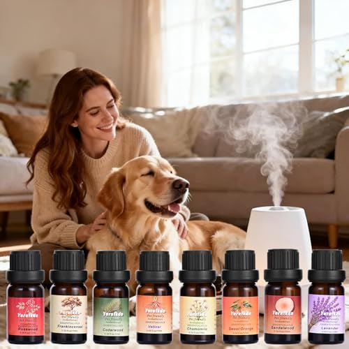 Pet Friendly Aromatherapy Essential Oils Collection,Safe for Dogs and Cats,Natural Relaxation and Stress Relief,Suitable f...