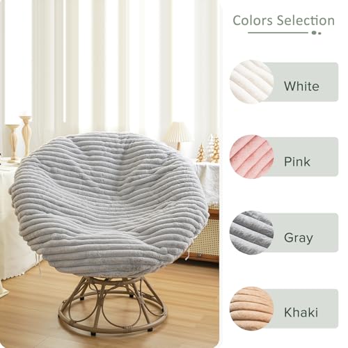 Homlazeezy Papasan Chair Cushion Cover Only 50"x50", Removable Slipcover Without Cushion, Soft Faux Fur Cushion Covers wit...