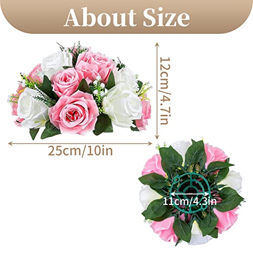 Sziqiqi Pack of 10 Fake Flowers, Silk Rose Flowers, Suit for Wedding/Party Centerpiece Road Lead Flower Rack Decorations, ...
