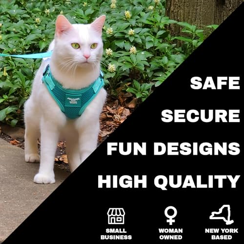 Travel Cat x Jackson Galaxy Harness and Leash Set - Adjustable Fit Mesh Cat Harness with Nylon Leash - Comfort, Escape Pro...