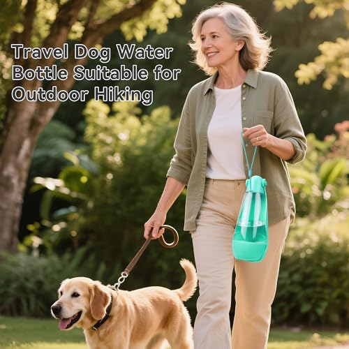 UPSKY Portable Dog Water Bottle, 3-in-1 Foldable Dog Water Dispenser with Food Container & Poop Scooper, Leak Proof, Ideal...
