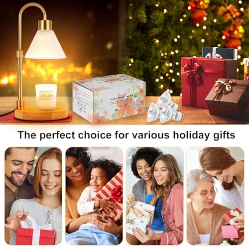 tudepz Candle Warmer Lamp with Timer & 3 Bulbs, Dimmable Electric Candlelight Adjustable Height and Brightness Candle Wax ...