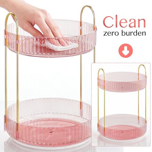Rotating Makeup Organizer Countertop,Skincare Organizers,Spinning Perfume Tray Stand,Makeup Storage Organizer for Vanity,B...