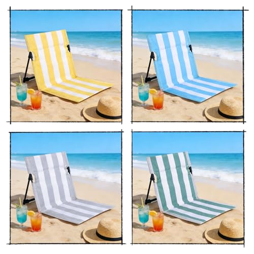 Verveens Stripes Foldable Pool Chair,Ultra-Light Portable Beach Chair with Carry Bag for Sunbathing Swimming Poolside Picn...