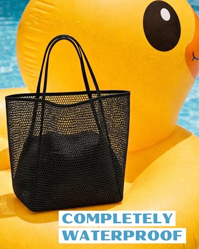 Rave Envy Beach Tote Bag for Women – Waterproof Mesh Tote Bag, Large Capacity Sandproof Beach Bags for Travel