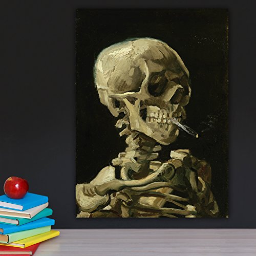Palace Learning Vincent Van Gogh (Skull with Cigarette, 1885) Art Poster Print - 18" x 24" LAMINATED - Van Gogh Skeleton