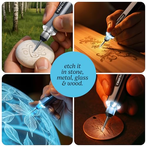 EtchMate Engraving Pen for Metal, Wood, Glass, Plastic & All Materials - Cool Birthday Gift Ideas - Engraver Pen Tool - Te...