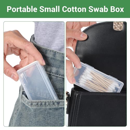 Sibba 3 x Plastic Cotton Swab Holder Clear Small Dental Floss Picks Storage Box Flossers Cotton Pad Holder with Dustproof ...