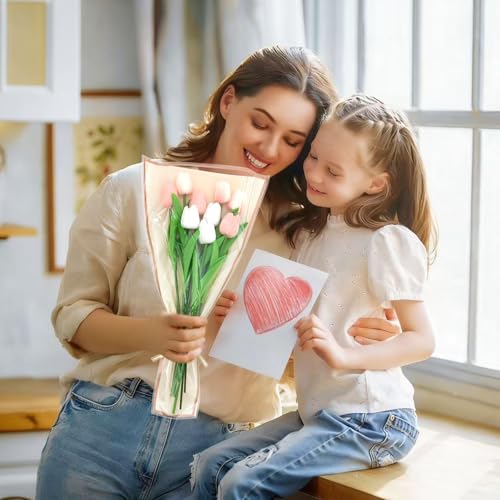 Wzifyf 50 PACK Flower Bags for Bouquets Flower Bouquet Holders Rose Gold Floral Wrapping Paper flower Sleeves Build Your O...