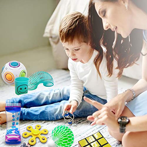 Scientoy Fidget Toy Set, 35 Pcs Sensory Toy for ADD, OCD, Autistic Children, Adults, Anxiety Autism to Stress Relief and A...