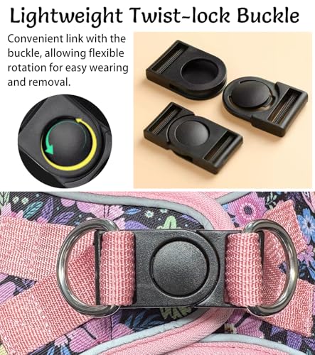 Mihqy Step in Dog Harness and Leash Set, Reflective Adjustable No Pull Dog Harness for Small Medium Dogs Puppy and Cats, S...